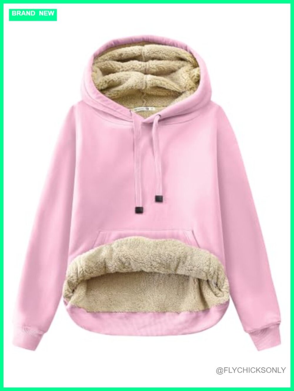 Gesean Sherpa Lined Cotton Pullover Hoodie Kangaroo Pocket Winter